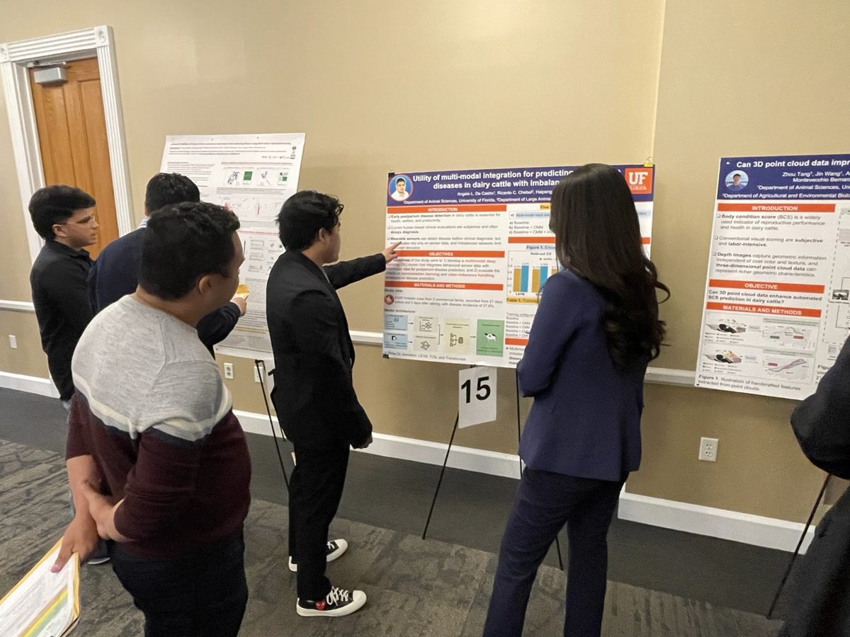 Angelo De Castro walking a group through his poster results