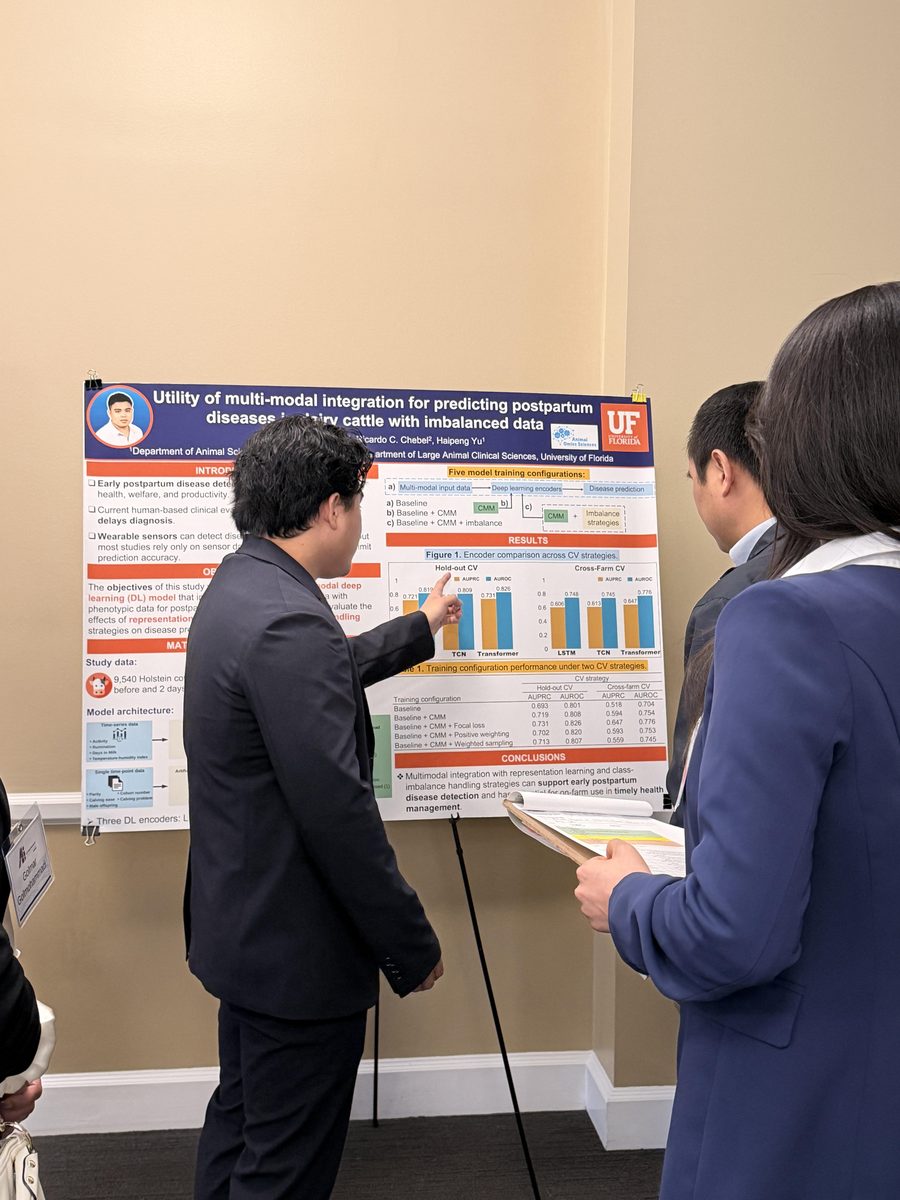 Angelo De Castro answering questions on his poster