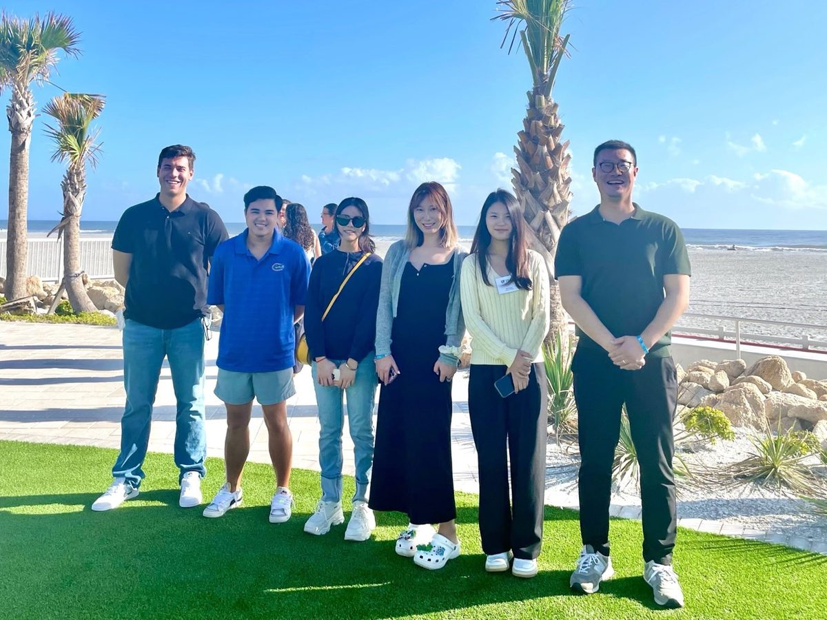 Angelo De Castro with the lab group at St. Augustine Beach